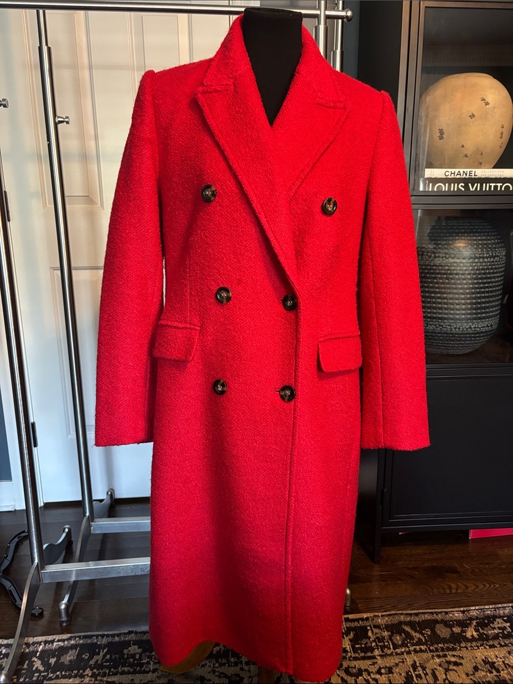 Ann Taylor Trench Coat Red Medium